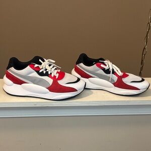 Puma Kids Red, Black, and White Sneakers